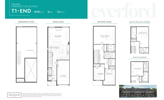 Marketing floor plan for T1 End