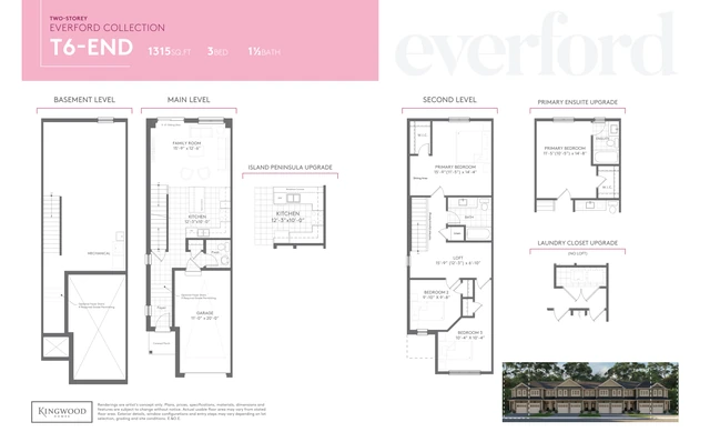 Marketing floor plan for T6 End