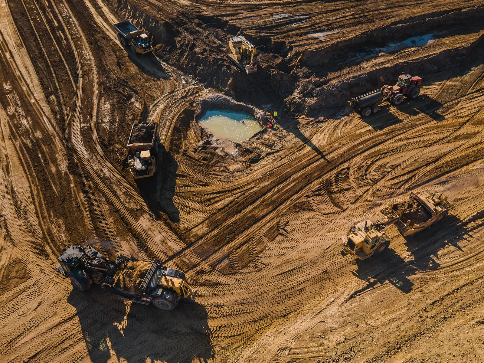 Aerial view of work at Kingwood Rest Acres Commercial in Paris